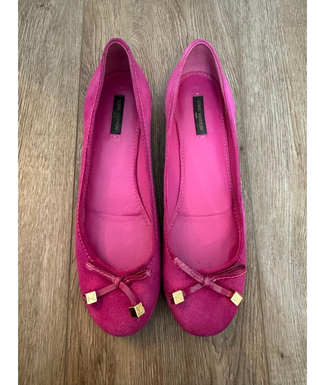 LOUIS VUITTON Фуксия замшевые балетки, фото 3