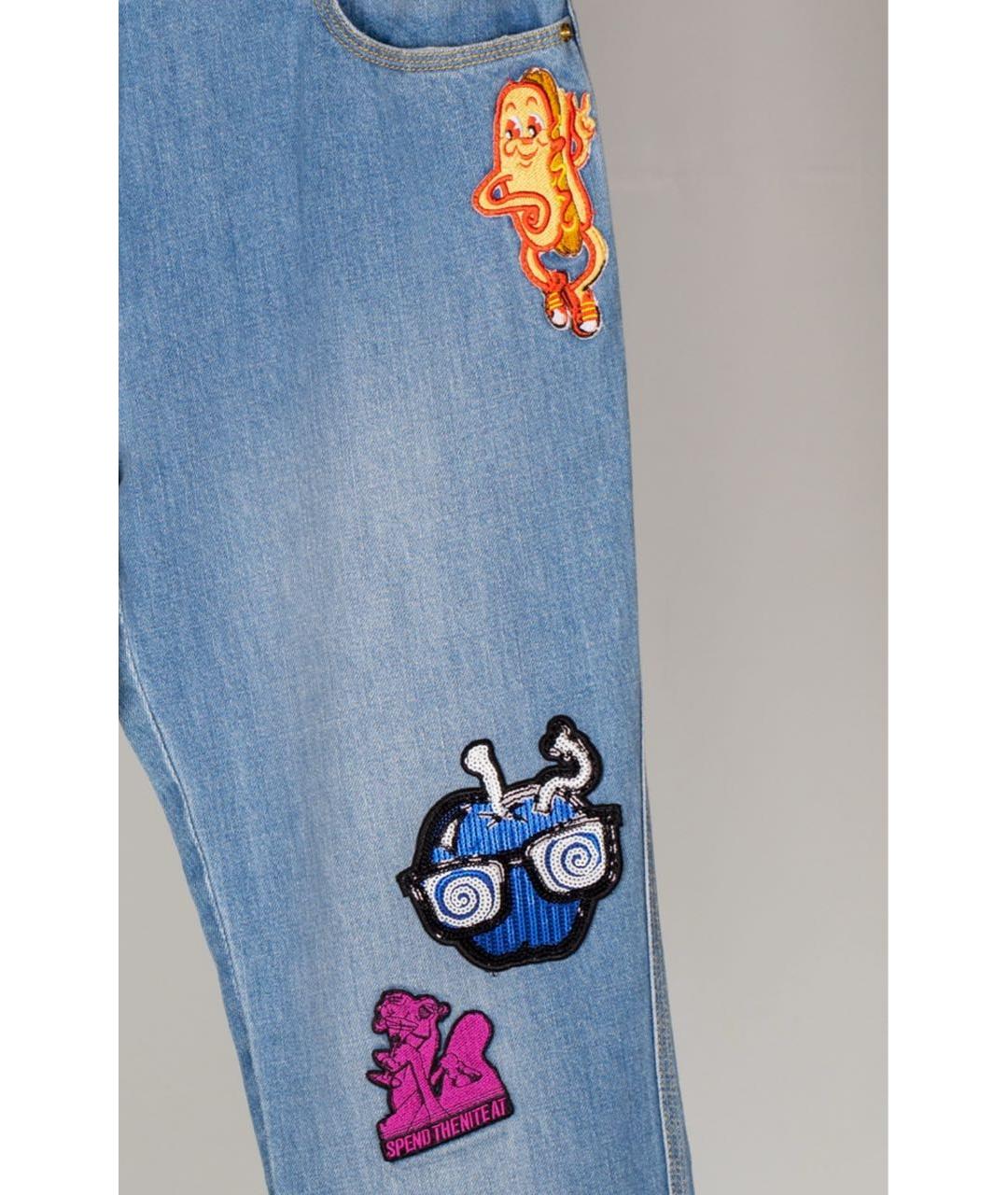 KENZO Голубые хлопковые джинсы слим, фото 4