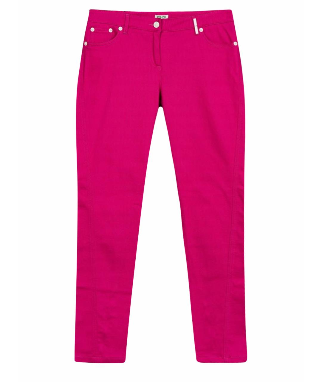 KENZO Фуксия хлопко-эластановые джинсы слим, фото 1