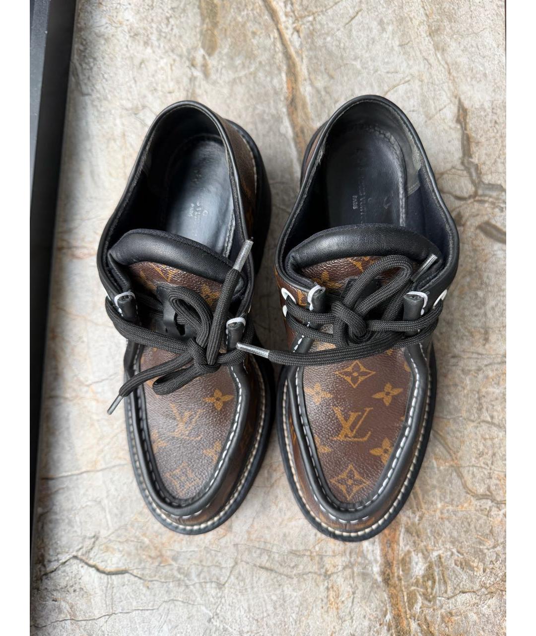 LOUIS VUITTON Коричневые кожаные ботинки, фото 3