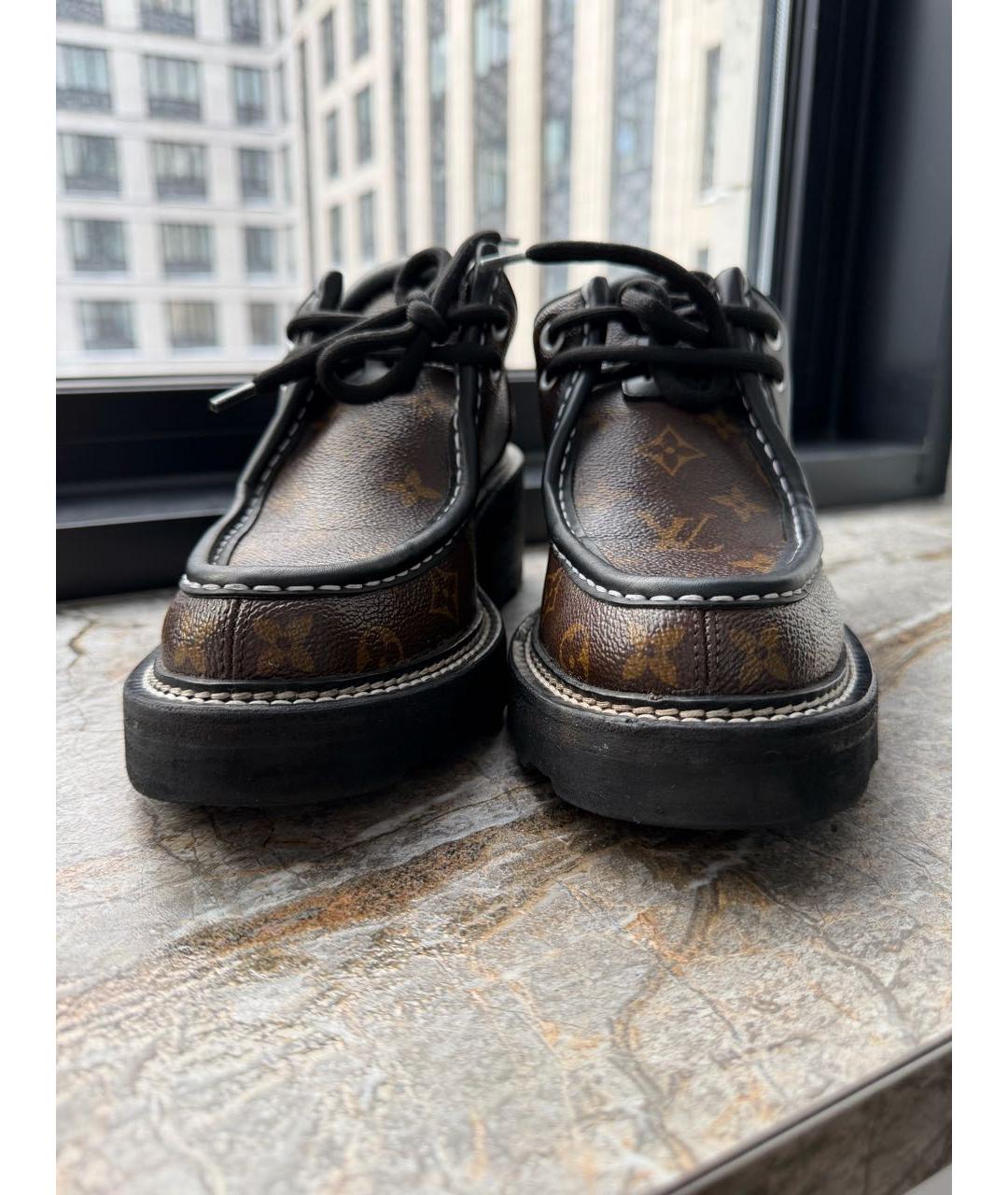 LOUIS VUITTON Коричневые кожаные ботинки, фото 2