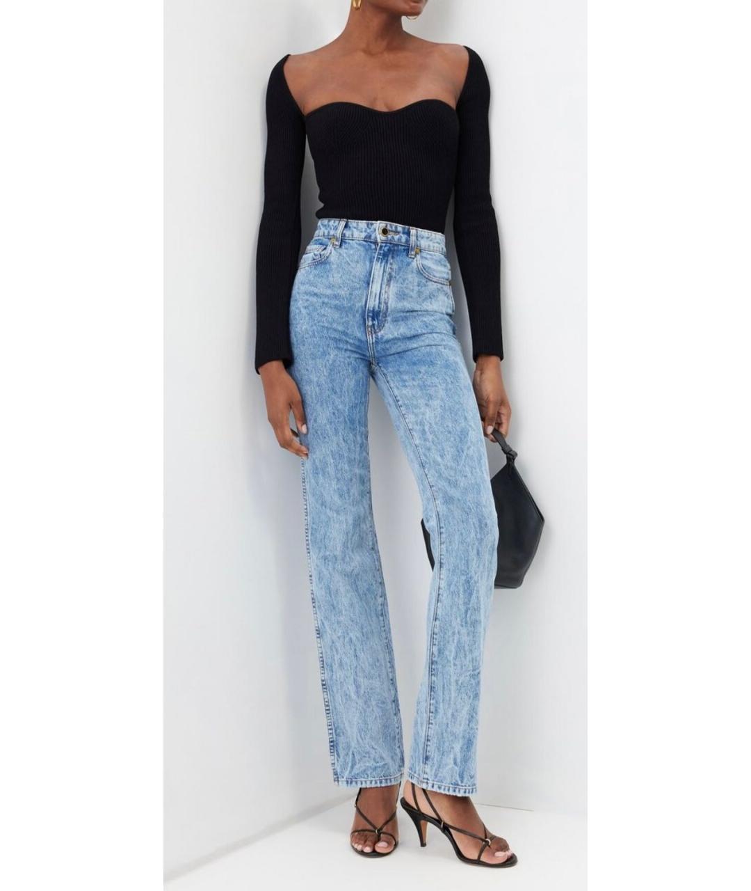 KHAITE Голубые хлопковые прямые джинсы, фото 2