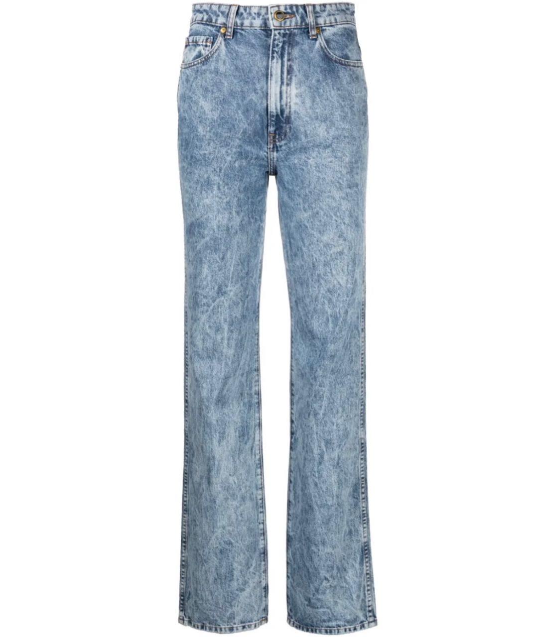 KHAITE Голубые хлопковые прямые джинсы, фото 9