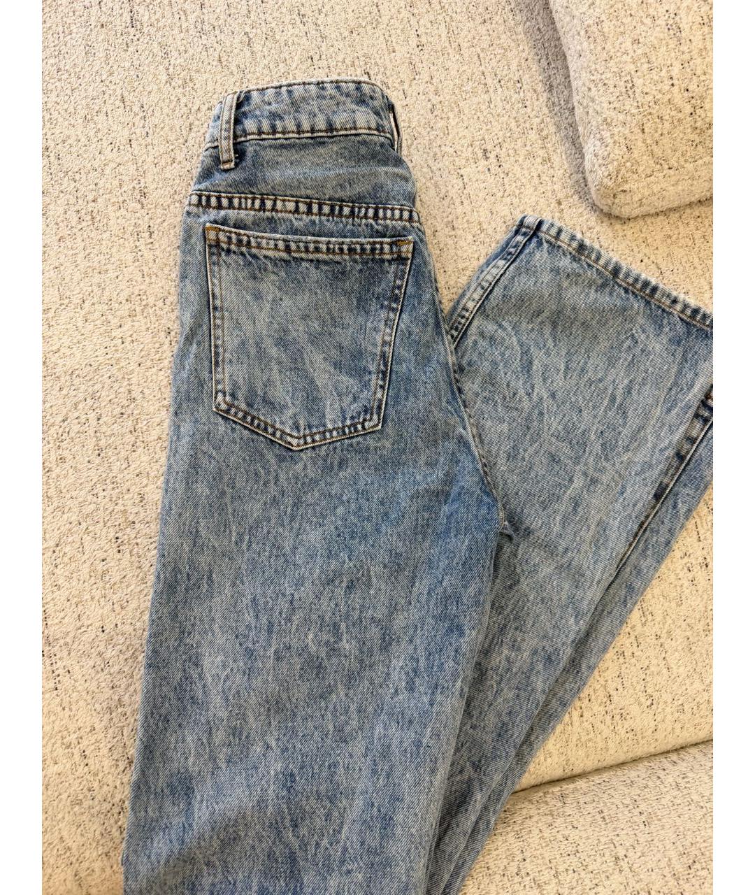 KHAITE Голубые хлопковые прямые джинсы, фото 6