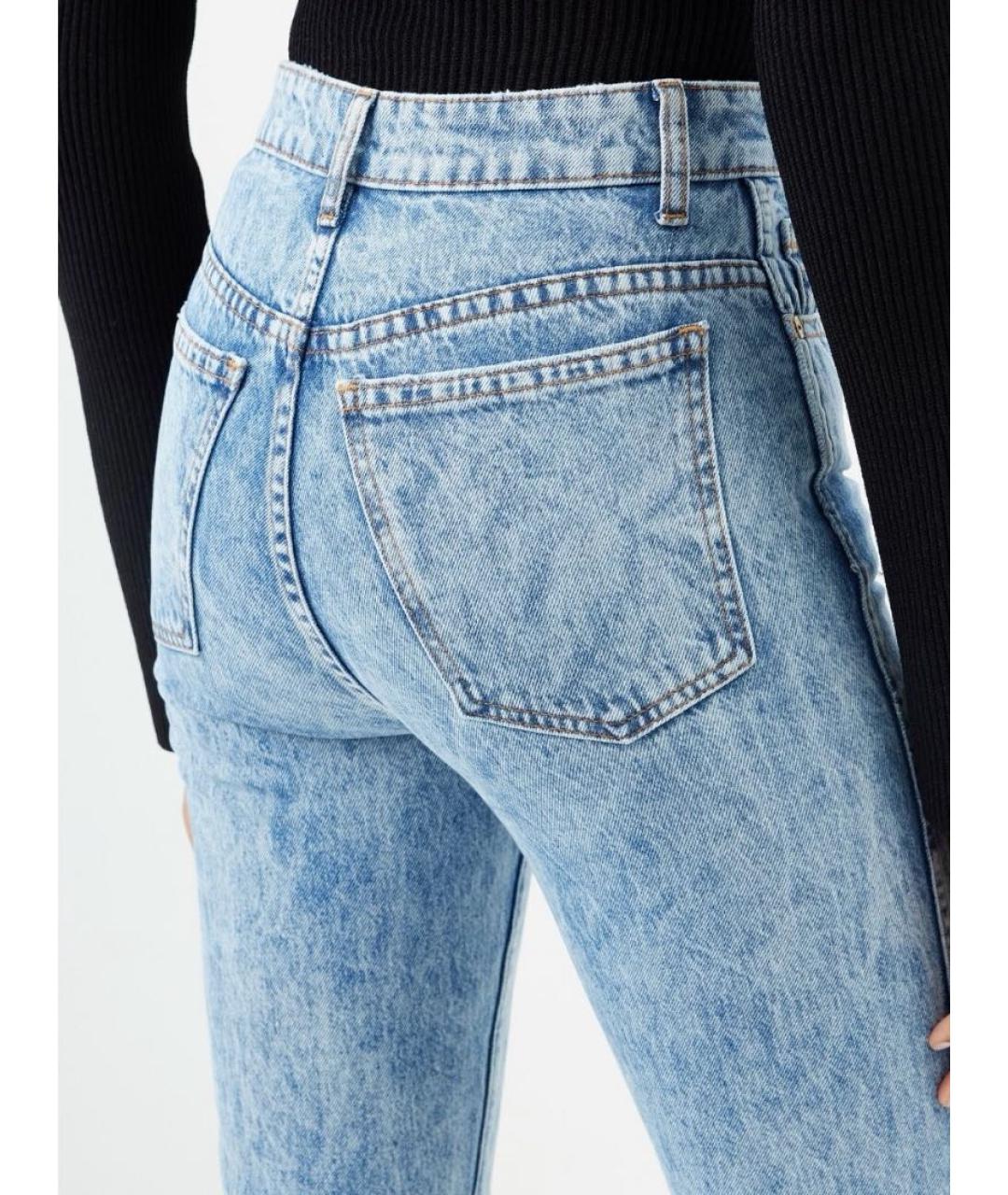 KHAITE Голубые хлопковые прямые джинсы, фото 3