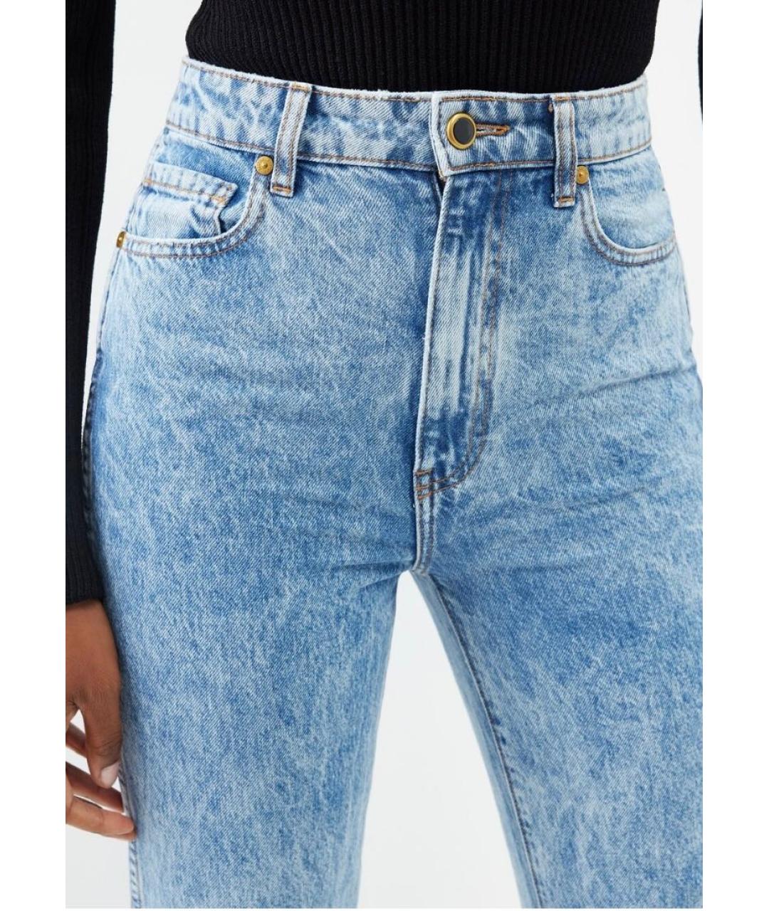 KHAITE Голубые хлопковые прямые джинсы, фото 4