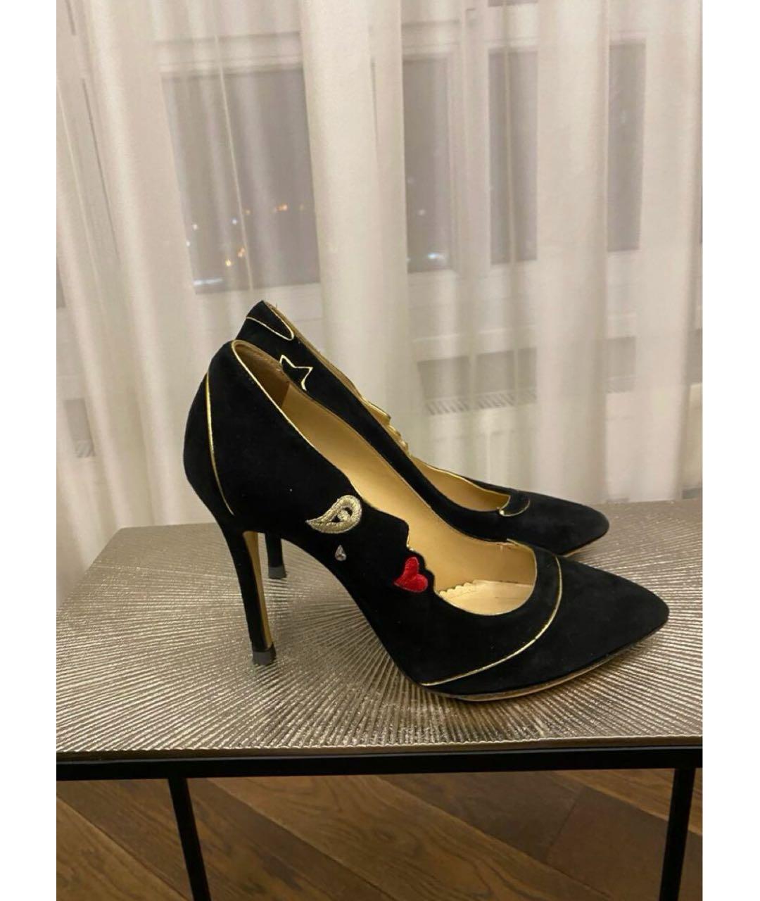 CHARLOTTE OLYMPIA Черные замшевые туфли, фото 3