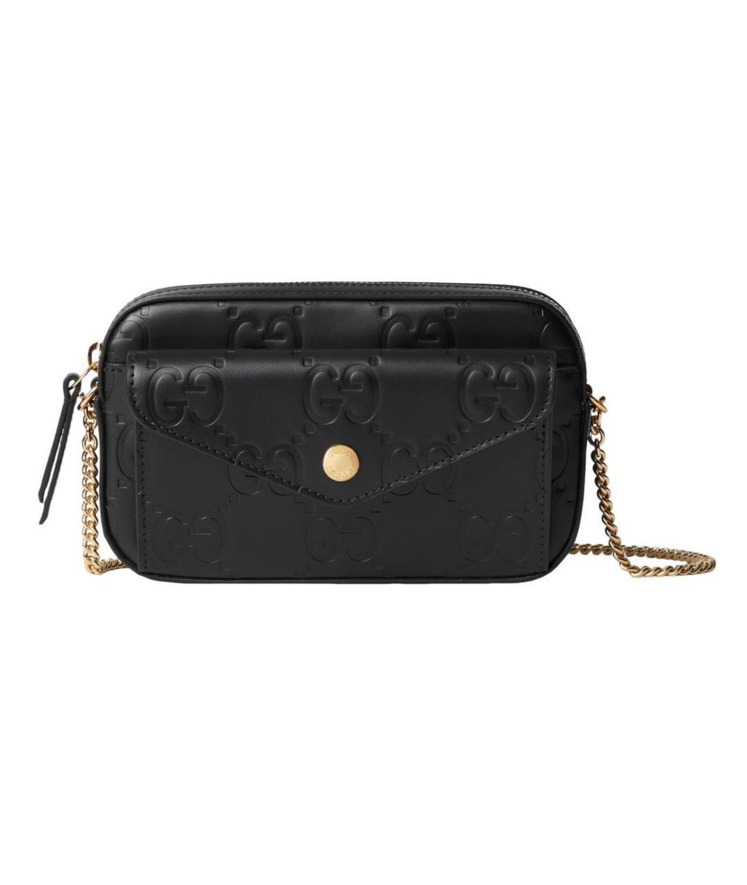 GUCCI Черная кожаная сумка через плечо, фото 9