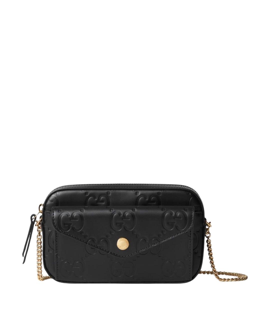 GUCCI Черная кожаная сумка через плечо, фото 1
