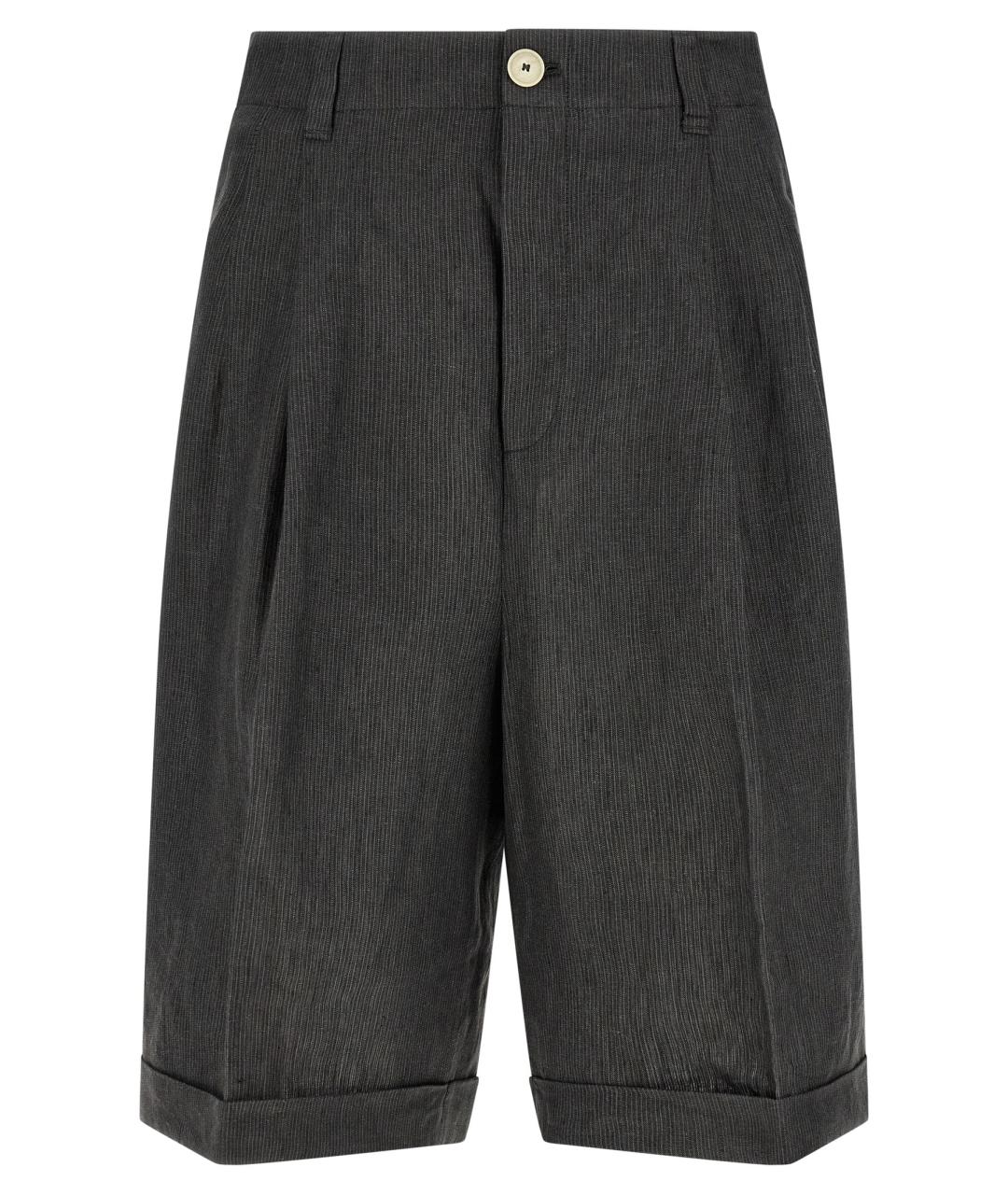 JACQUEMUS Серые льняные шорты, фото 1