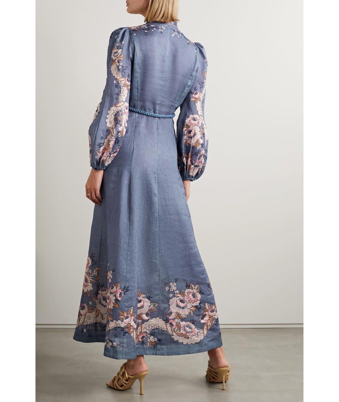 ZIMMERMANN Фиолетовое льняное повседневное платье, фото 7