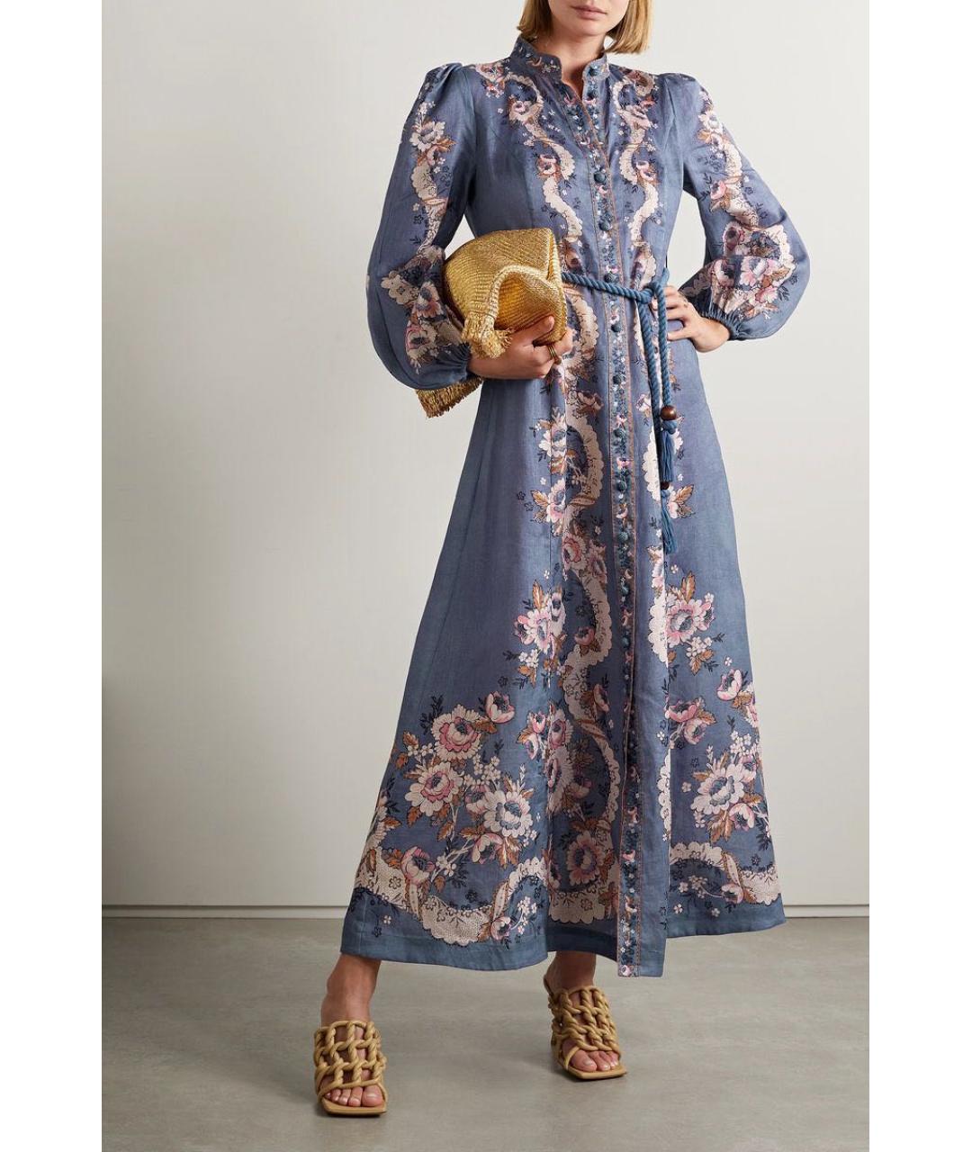 ZIMMERMANN Фиолетовое льняное повседневное платье, фото 8