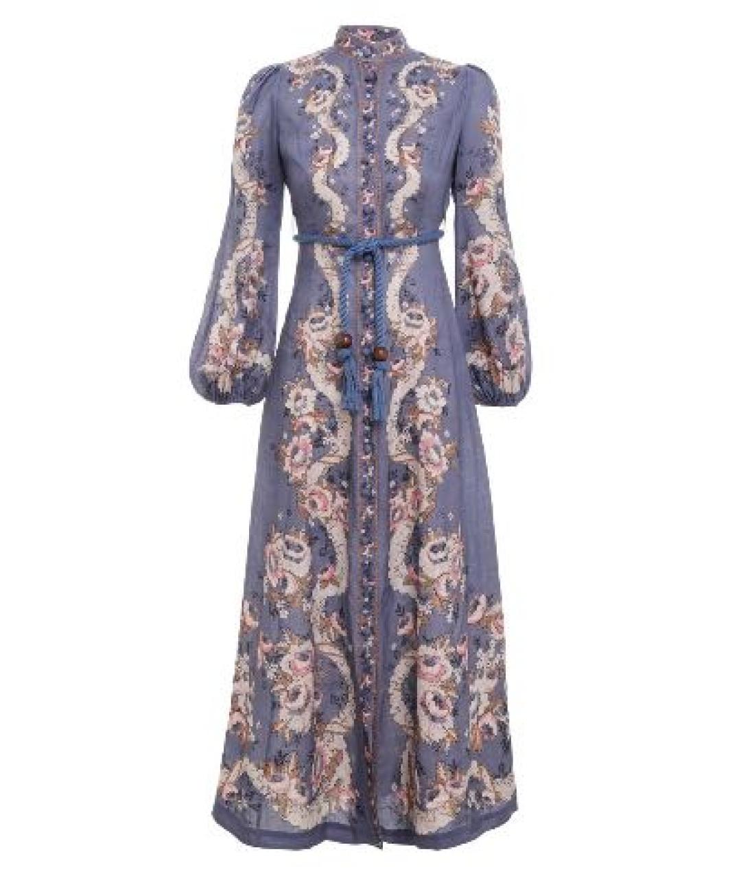 ZIMMERMANN Фиолетовое льняное повседневное платье, фото 5