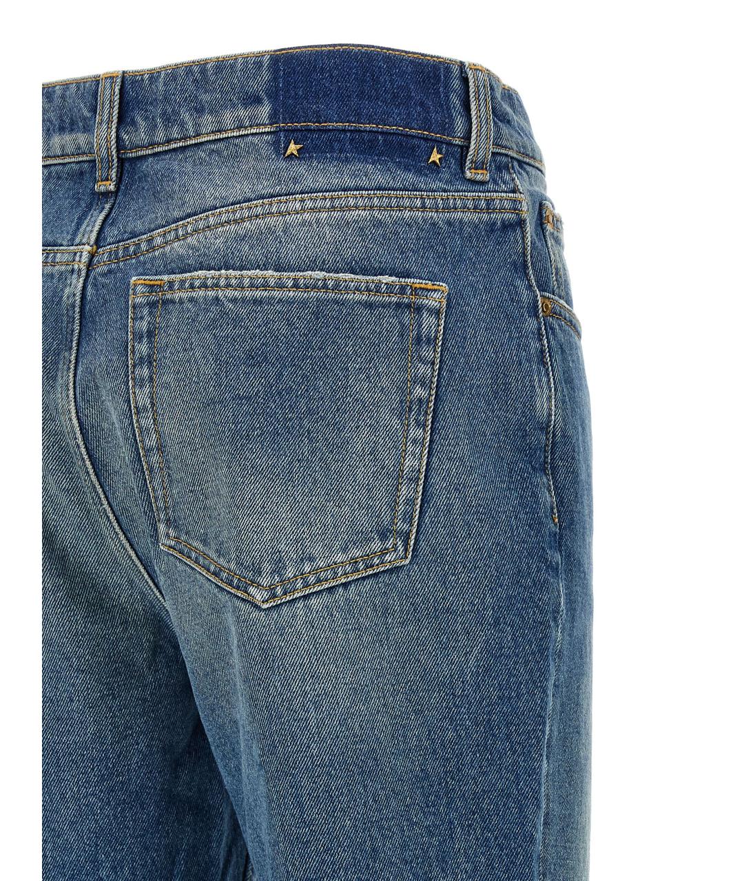 GOLDEN GOOSE DELUXE BRAND Синие хлопковые прямые джинсы, фото 4