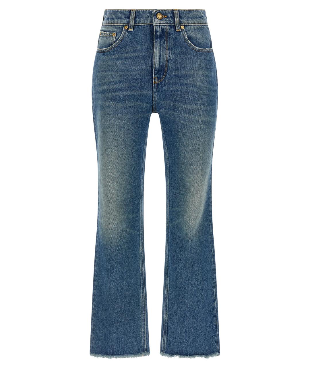 GOLDEN GOOSE DELUXE BRAND Синие хлопковые прямые джинсы, фото 1