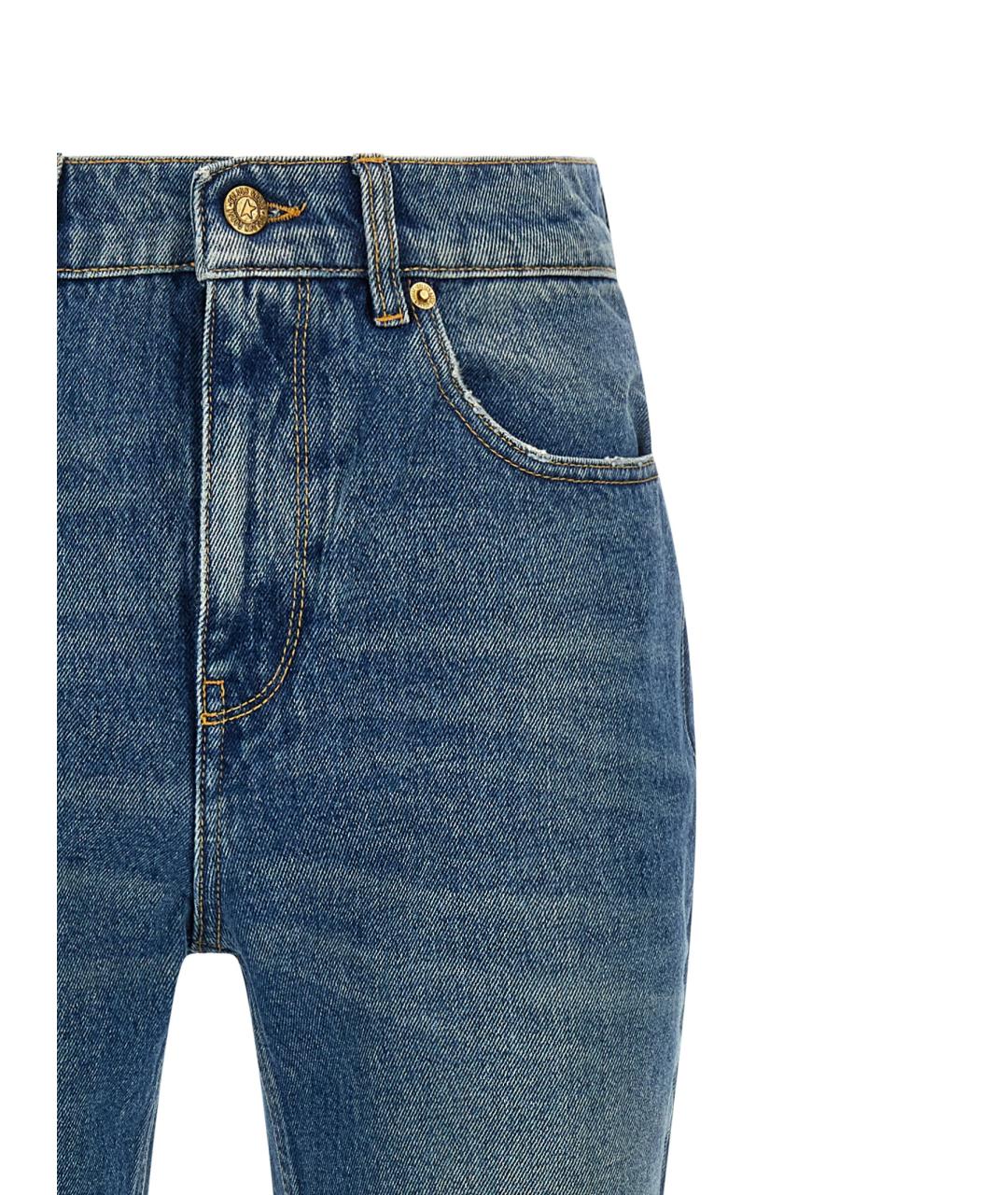 GOLDEN GOOSE DELUXE BRAND Синие хлопковые прямые джинсы, фото 3