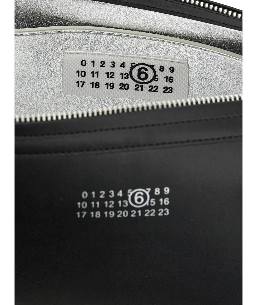 MM6 MAISON MARGIELA Черная кожаная сумка через плечо, фото 4