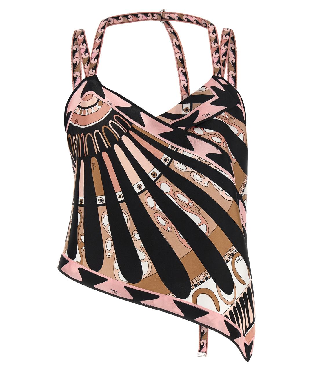 EMILIO PUCCI Мульти шелковая майка, фото 1