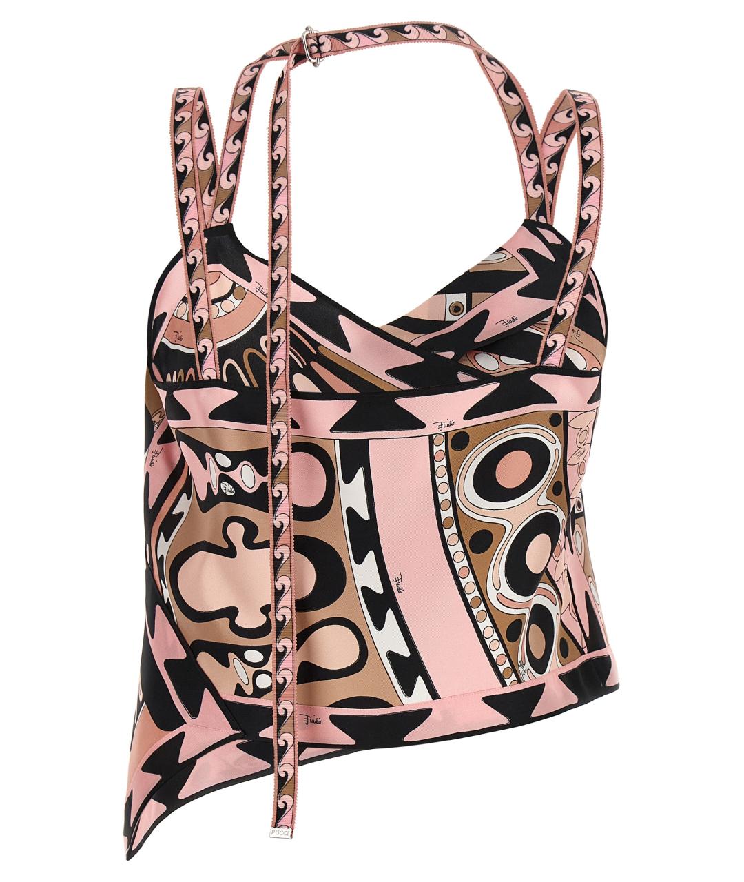 EMILIO PUCCI Мульти шелковая майка, фото 2