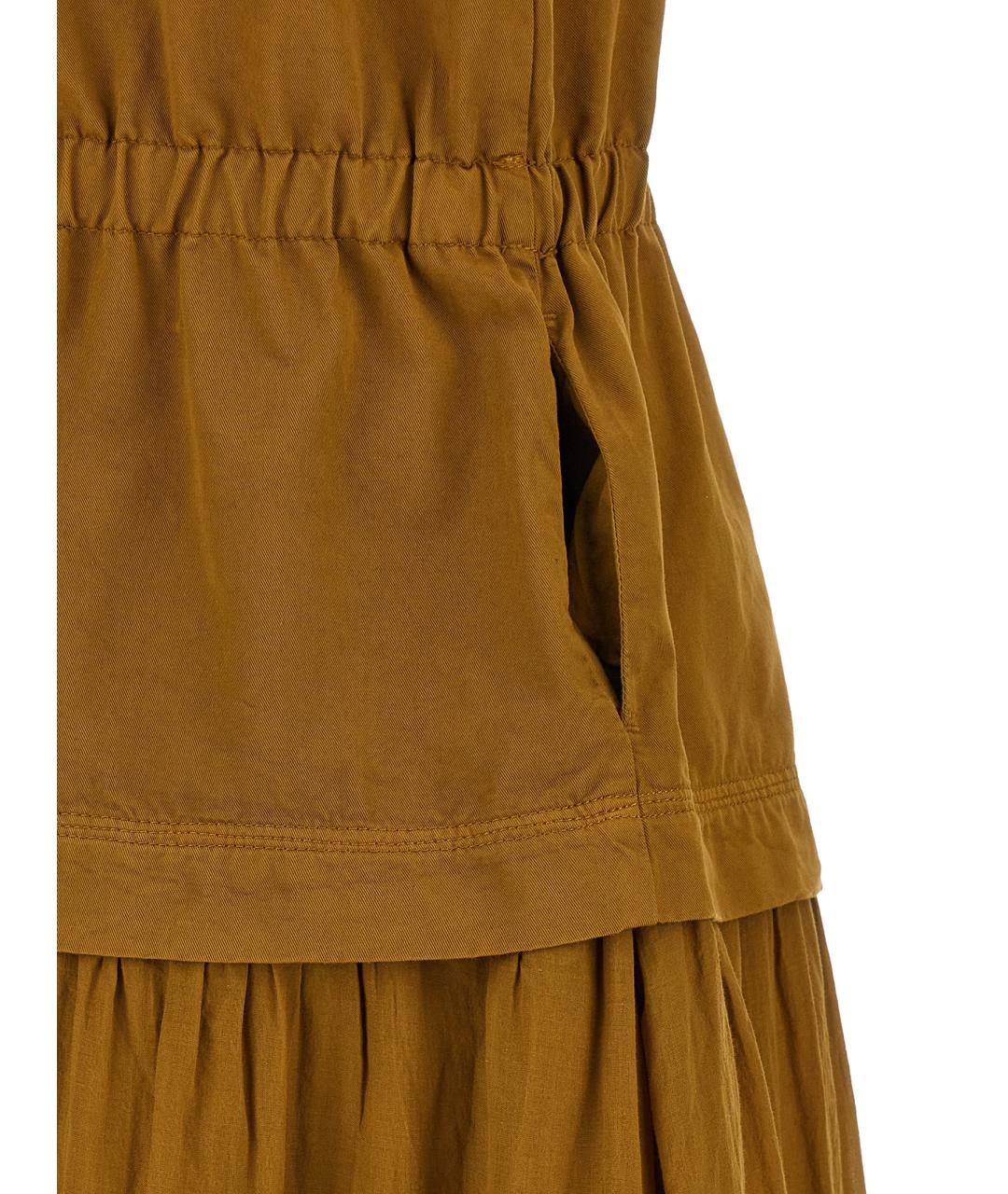 PINKO Коричневое хлопковое повседневное платье, фото 4