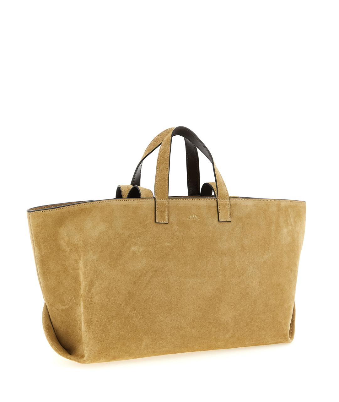 A.P.C. Бежевая замшевая сумка тоут, фото 3