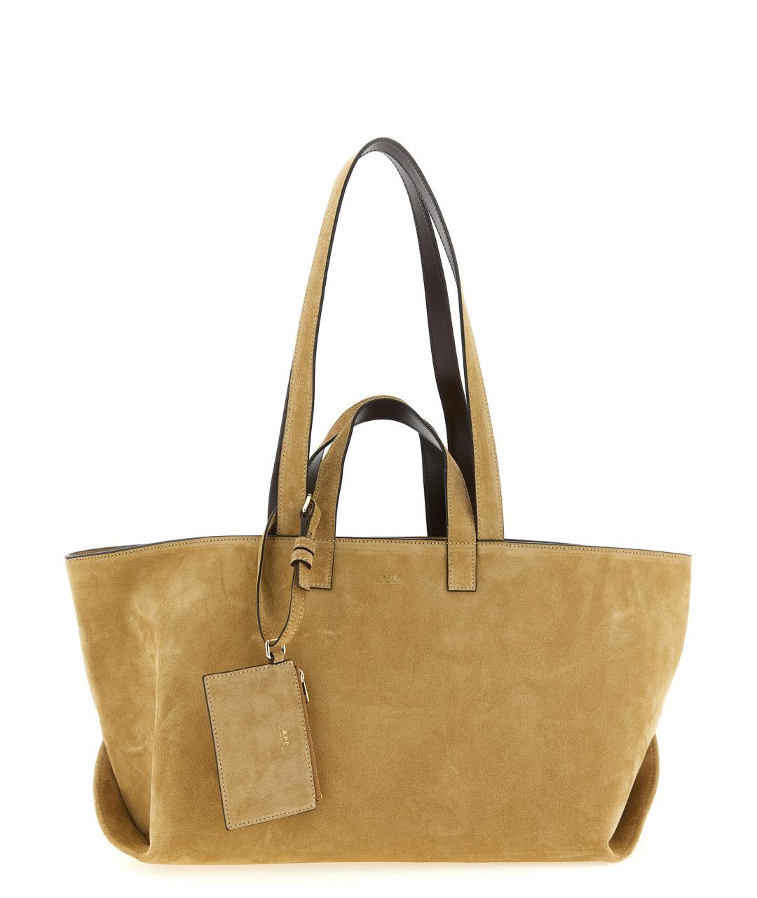 A.P.C. Бежевая замшевая сумка тоут, фото 1