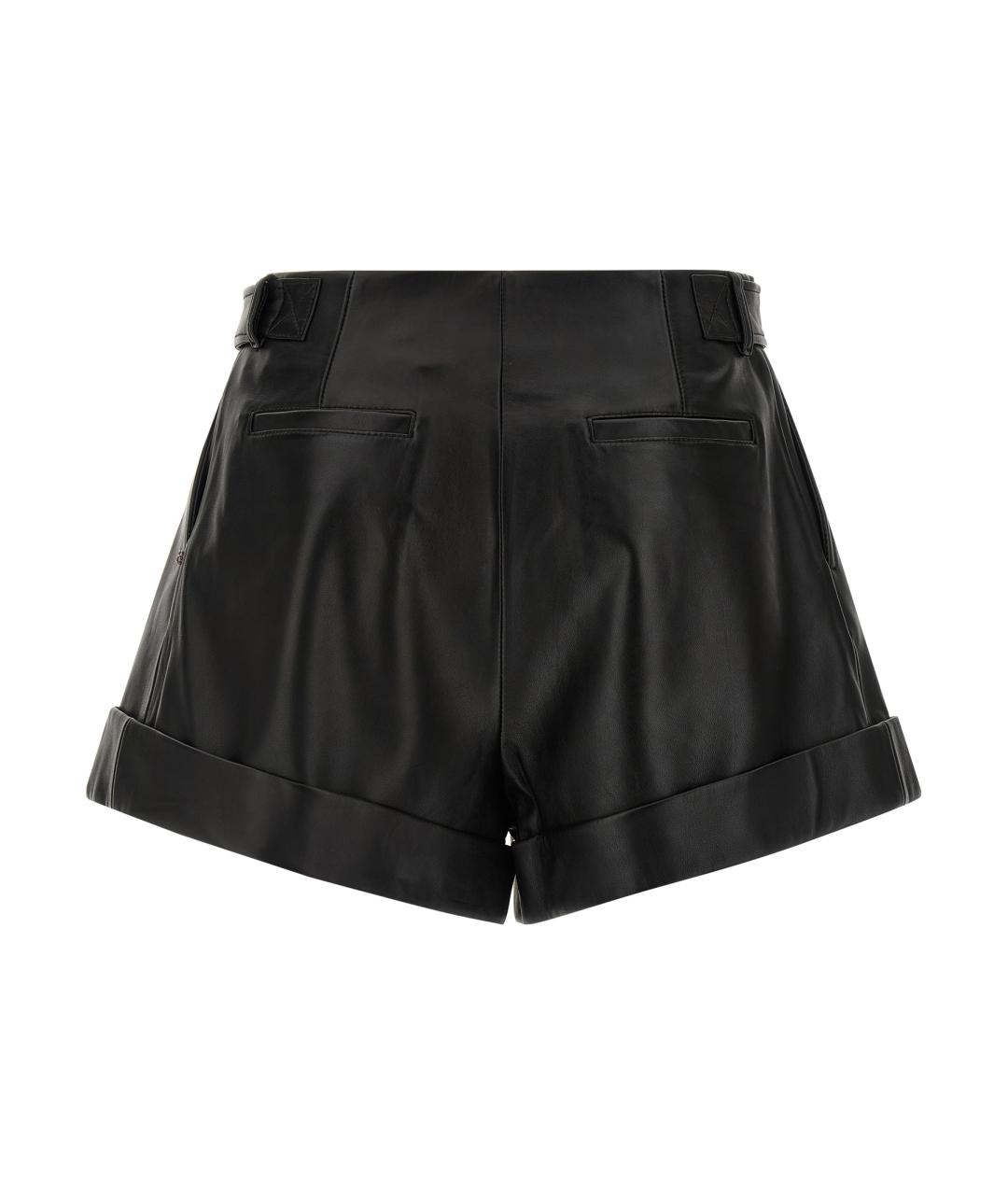 SPORTMAX Черные кожаные шорты, фото 2