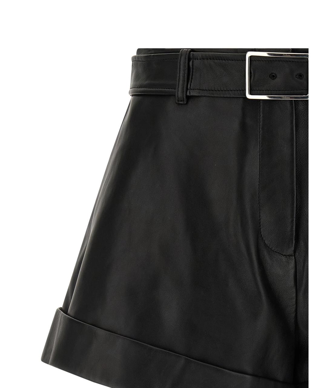 SPORTMAX Черные кожаные шорты, фото 3