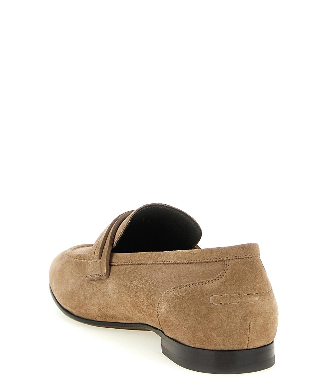 BRUNELLO CUCINELLI Бежевые замшевые лоферы, фото 3