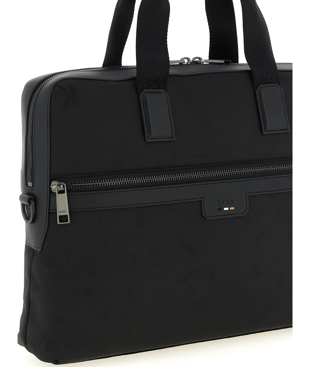 HUGO BOSS Черная тканевая сумка на плечо, фото 3