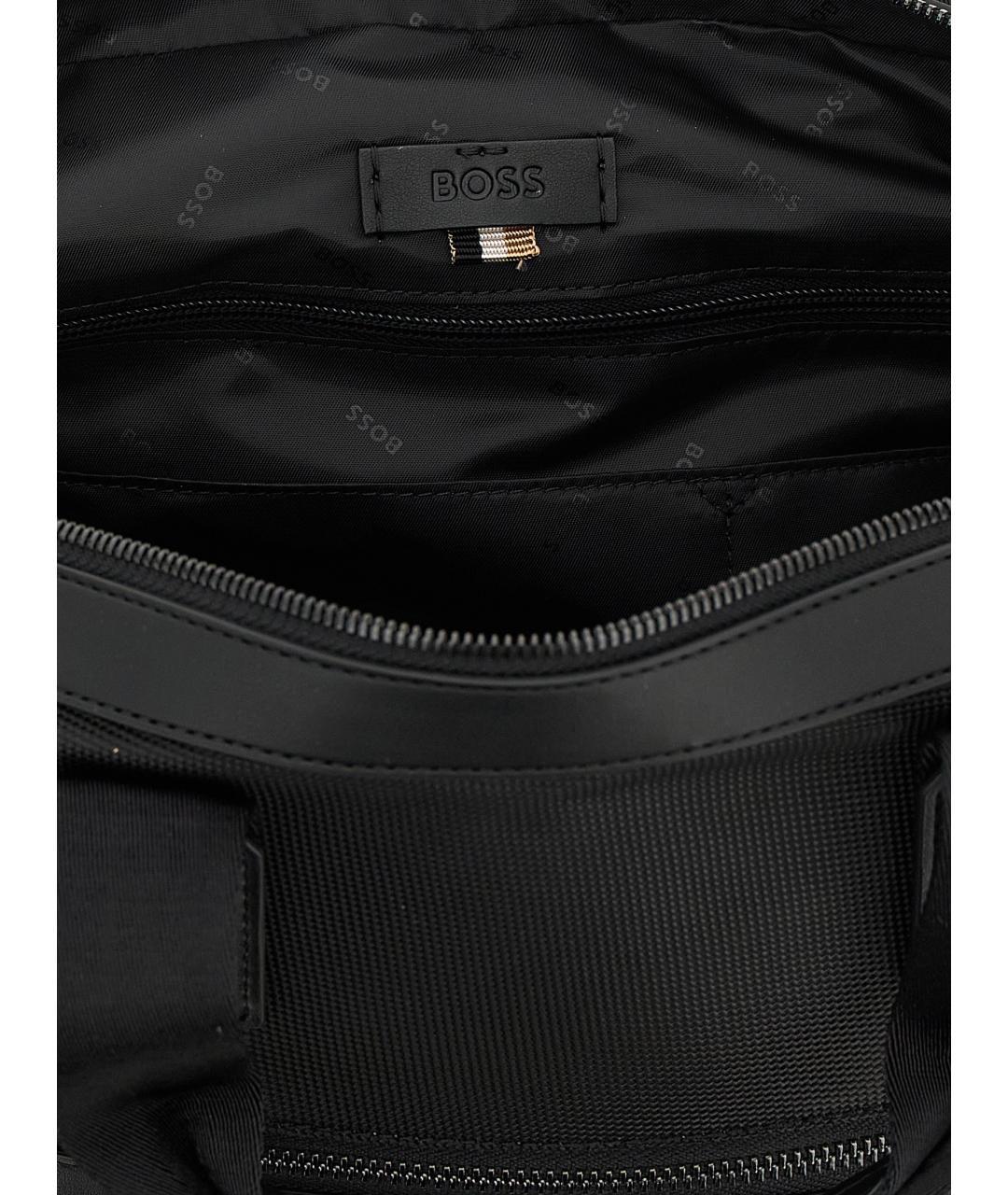 HUGO BOSS Черная тканевая сумка на плечо, фото 4