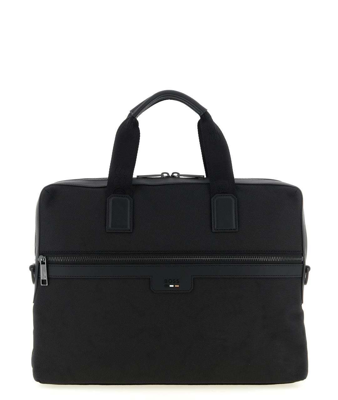 HUGO BOSS Черная тканевая сумка на плечо, фото 1