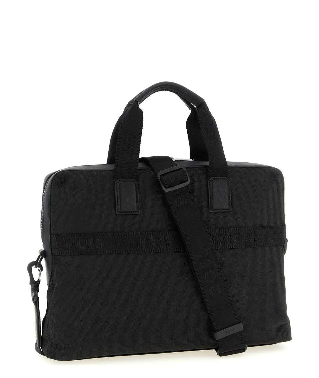 HUGO BOSS Черная тканевая сумка на плечо, фото 2