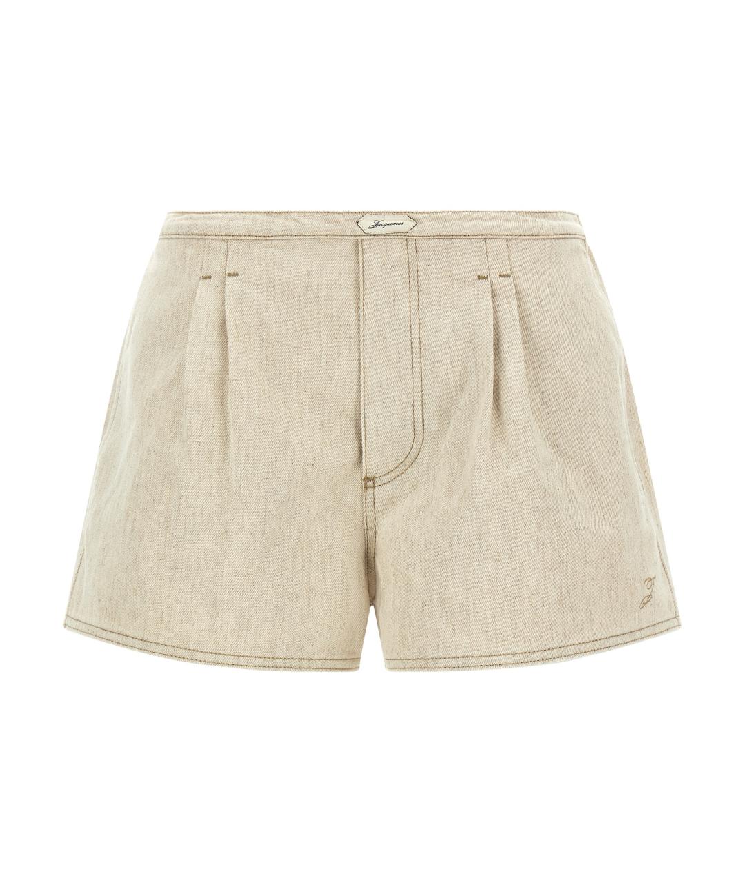 JACQUEMUS Бежевые хлопковые шорты, фото 1