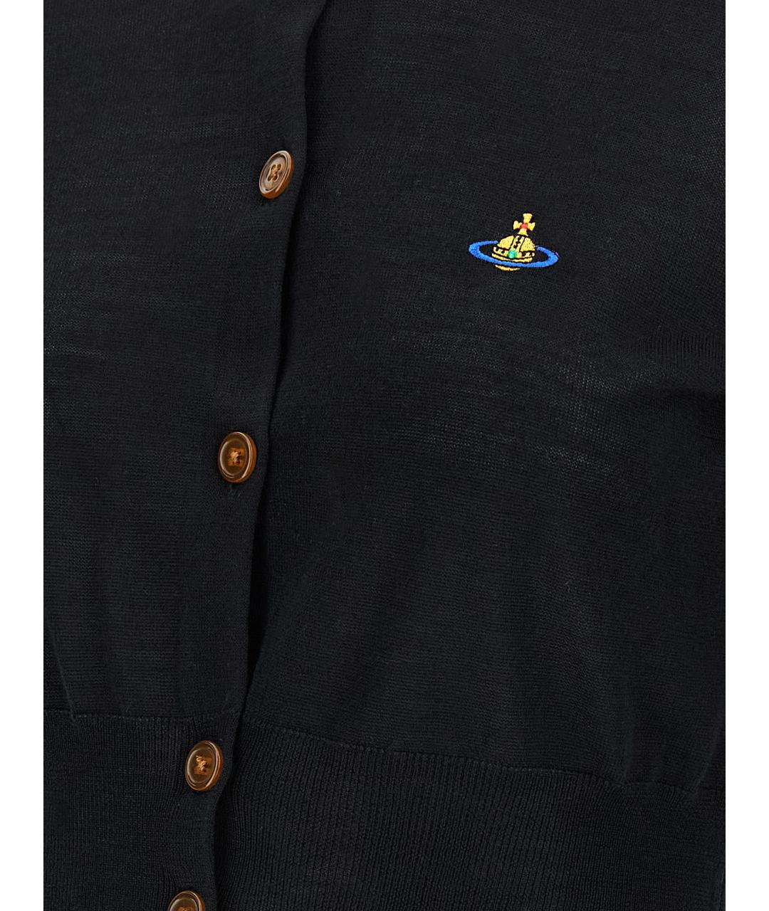 VIVIENNE WESTWOOD Черный хлопковый кардиган, фото 4