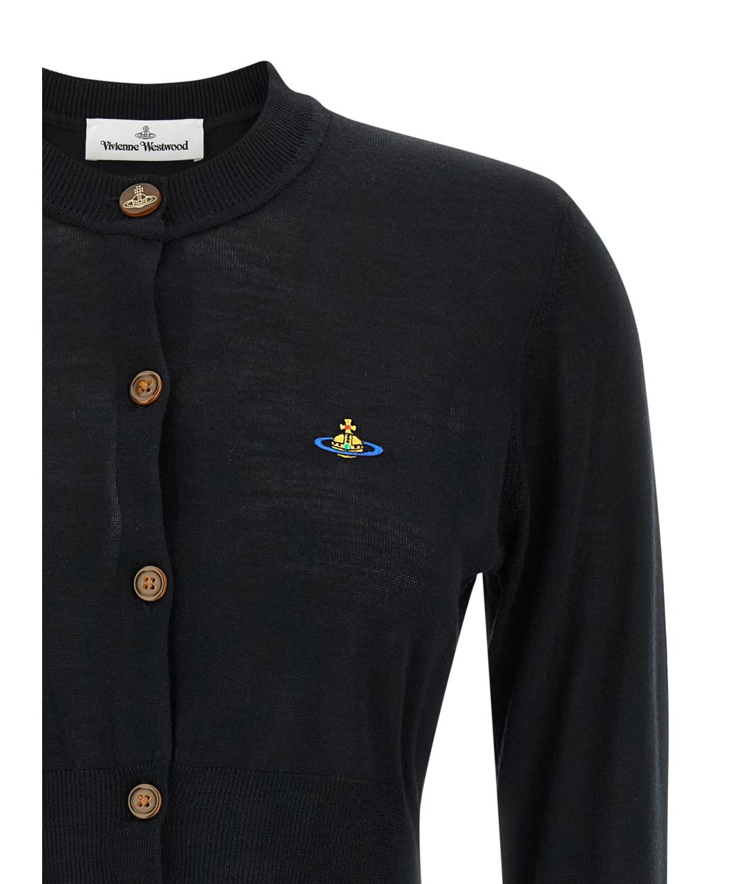 VIVIENNE WESTWOOD Черный хлопковый кардиган, фото 3