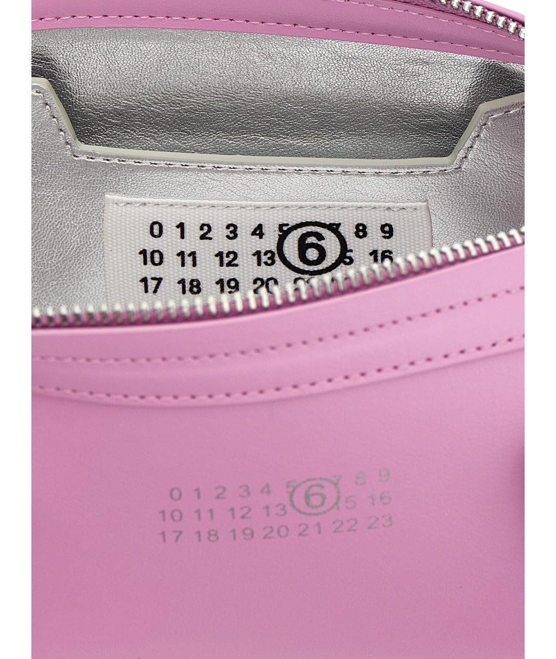 MM6 MAISON MARGIELA Розовая кожаная сумка через плечо, фото 4