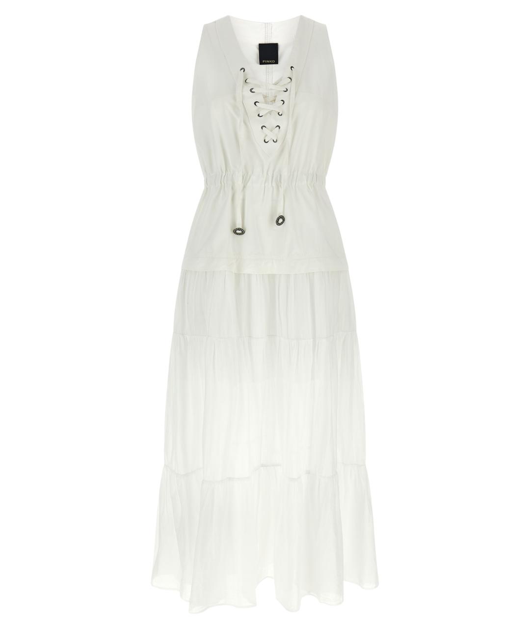 PINKO Белое хлопковое повседневное платье, фото 1