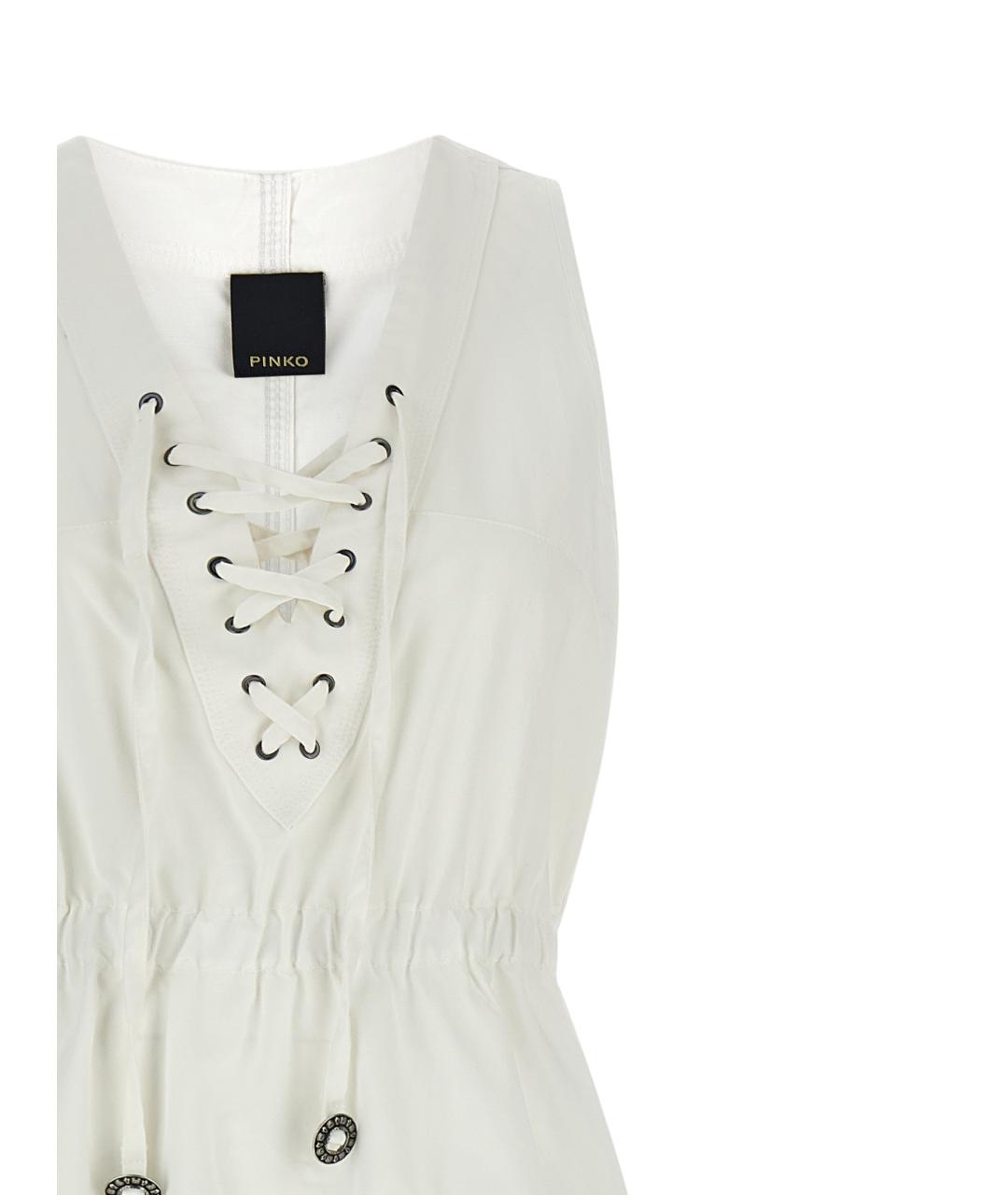 PINKO Белое хлопковое повседневное платье, фото 3