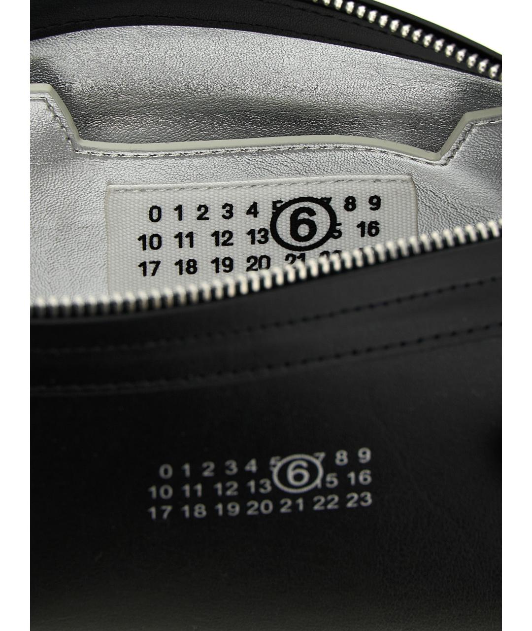 MM6 MAISON MARGIELA Черная кожаная сумка через плечо, фото 4