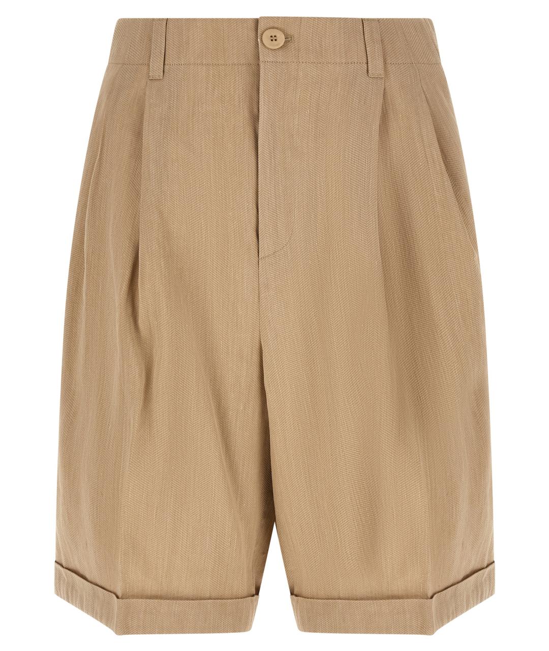 JACQUEMUS Бежевые льняные шорты, фото 1