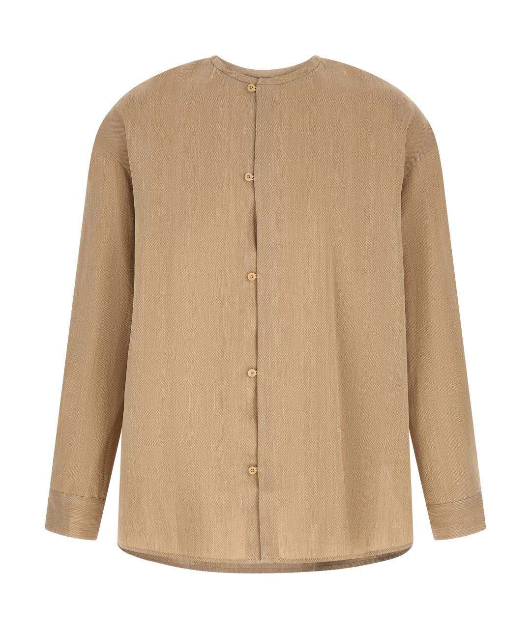 JACQUEMUS Бежевая льняная кэжуал рубашка, фото 1