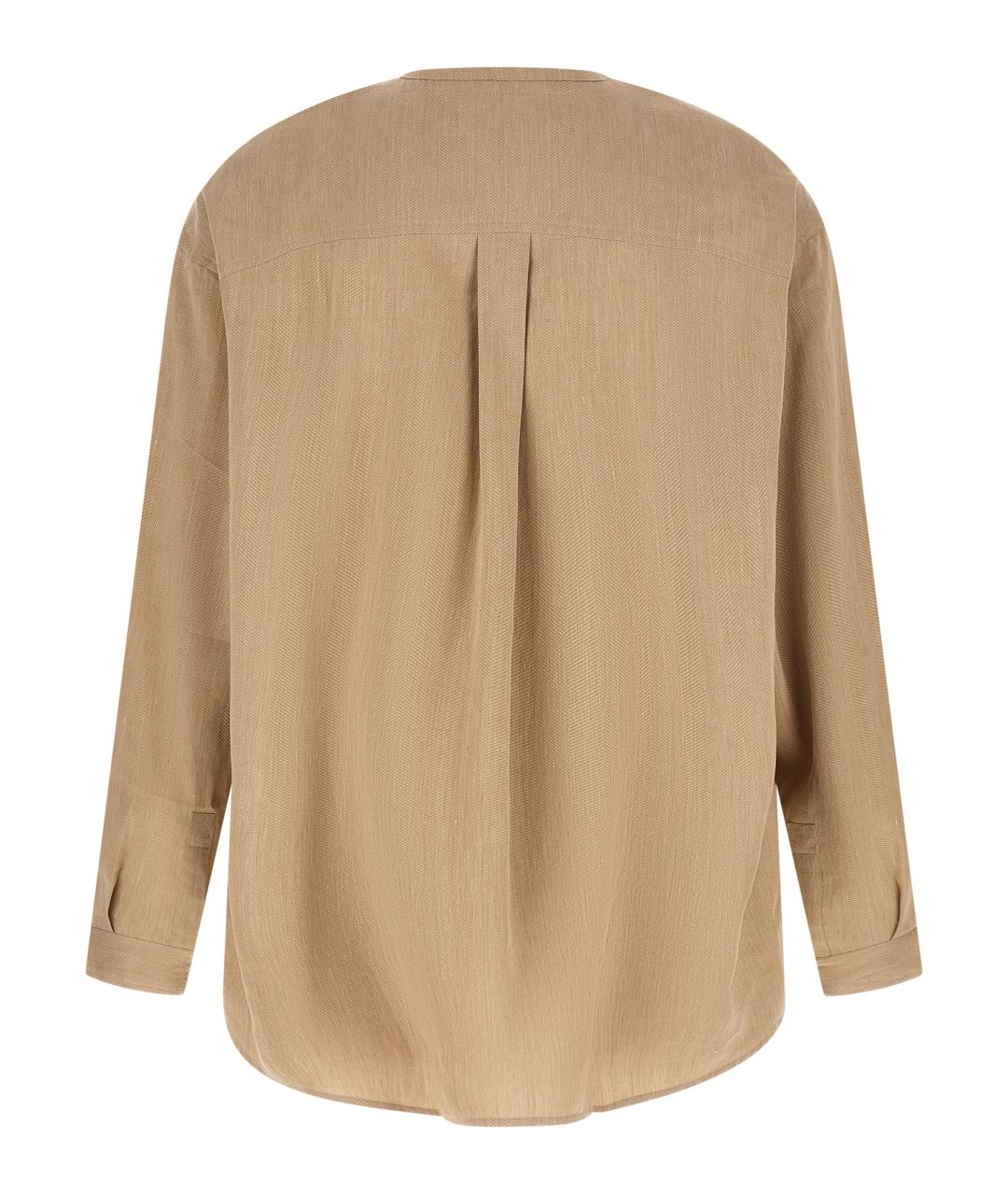 JACQUEMUS Бежевая льняная кэжуал рубашка, фото 2