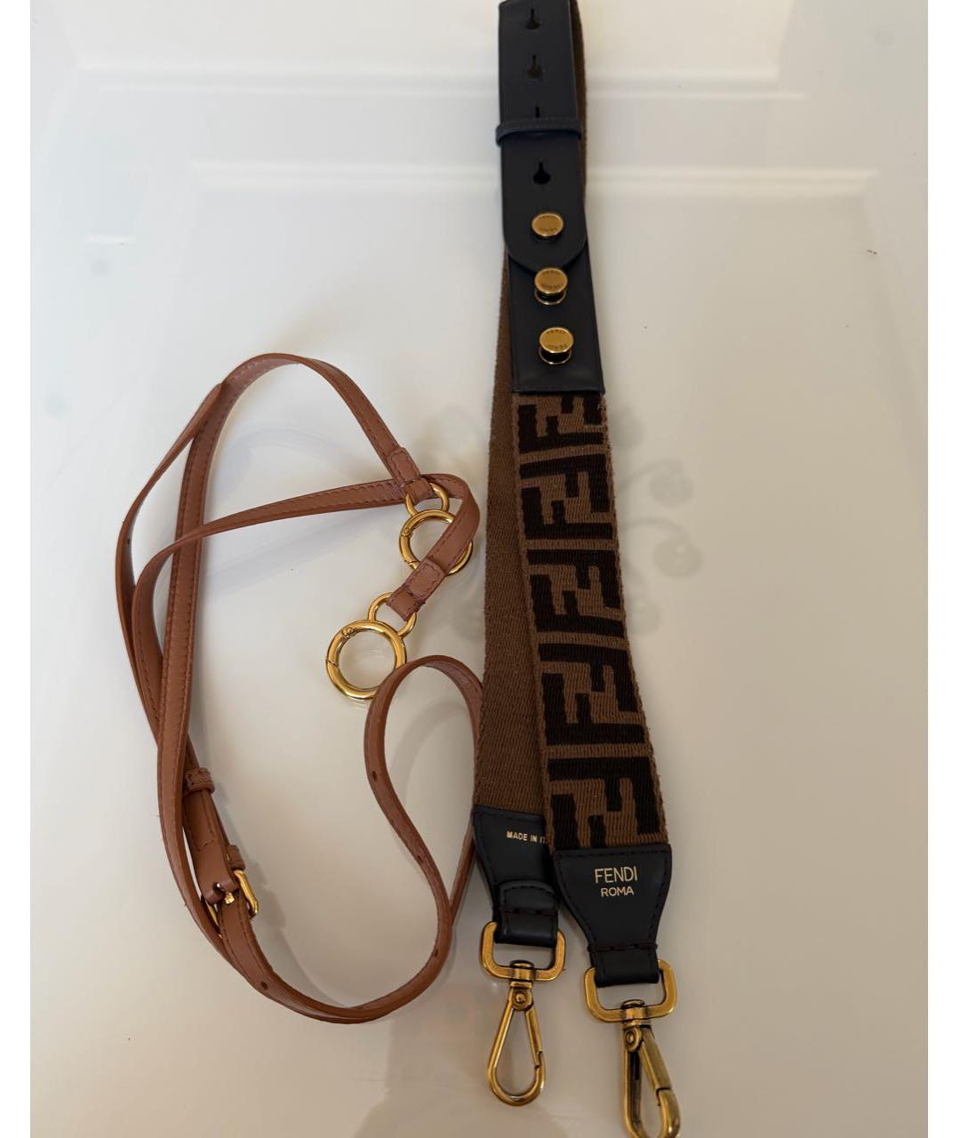 FENDI Зеленая кожаная сумка с короткими ручками, фото 4