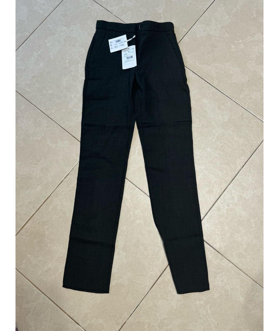 AGNONA Хаки шерстяные прямые брюки, фото 7