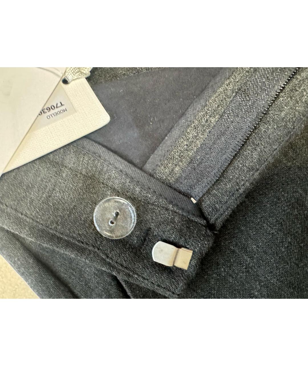 AGNONA Хаки шерстяные прямые брюки, фото 5