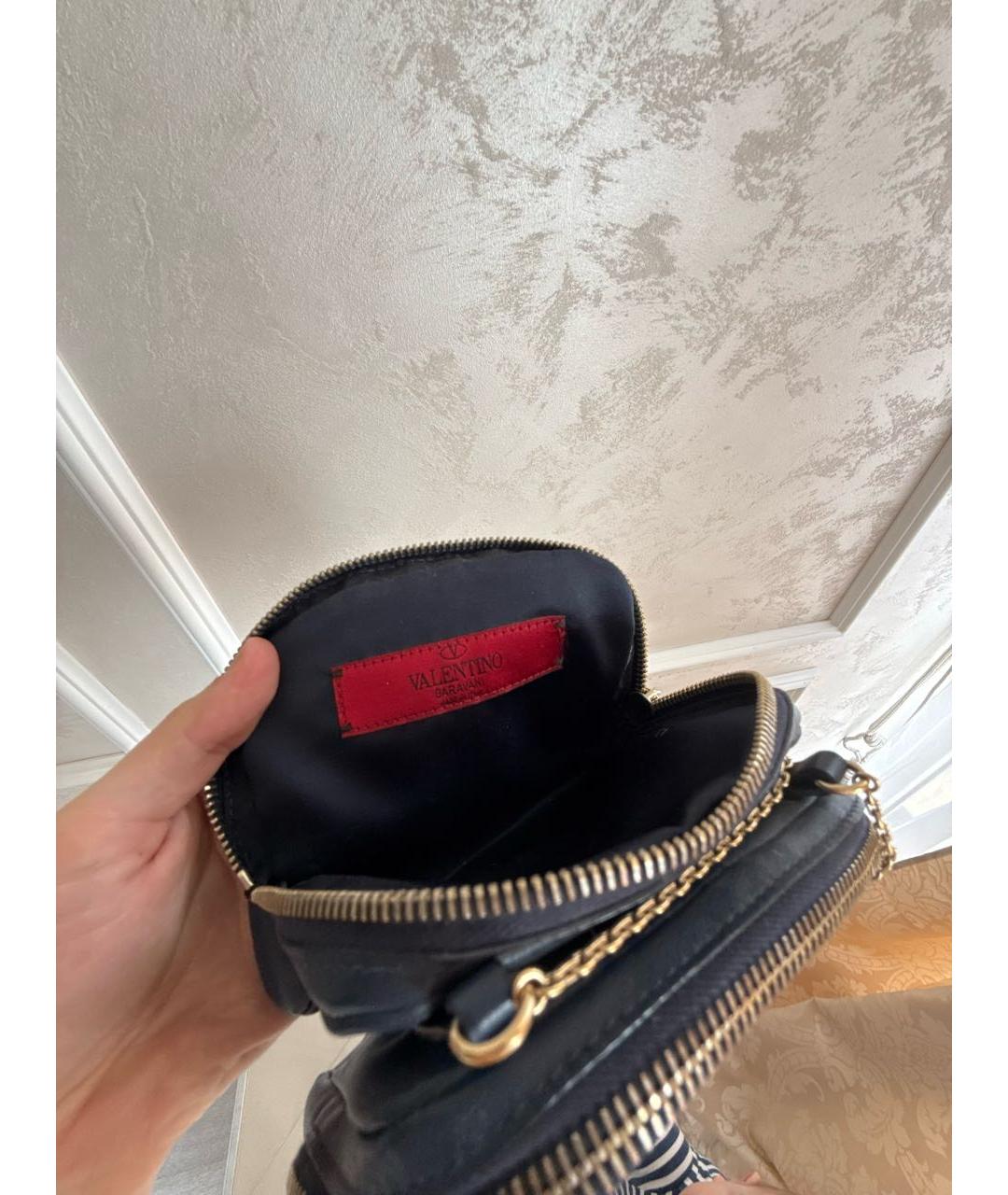 VALENTINO Темно-синяя кожаная сумка через плечо, фото 4
