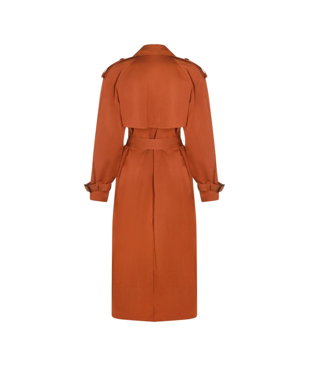 SAINT LAURENT Коричневый хлопковый тренч/плащ, фото 2