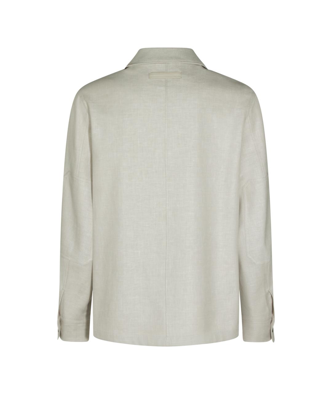 ZEGNA Бежевая льняная куртка, фото 2