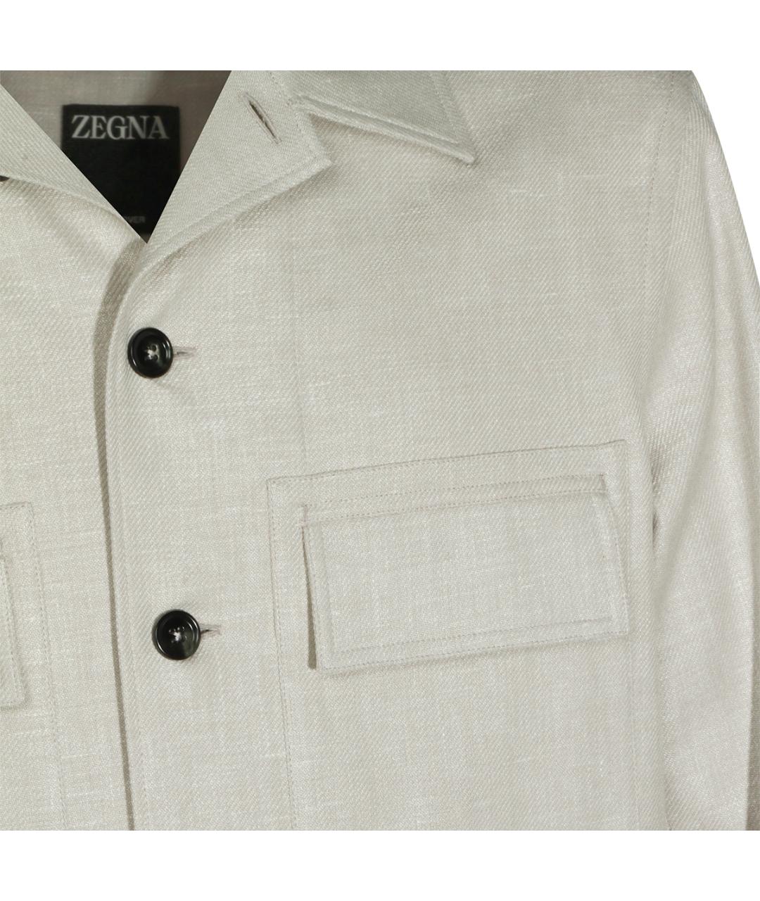 ZEGNA Бежевая льняная куртка, фото 3
